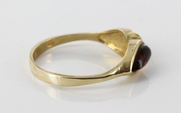 Italian Handmade Elegant German Baltic Amber Ring in 9ct Gold-GR0101 RRP £195!!!