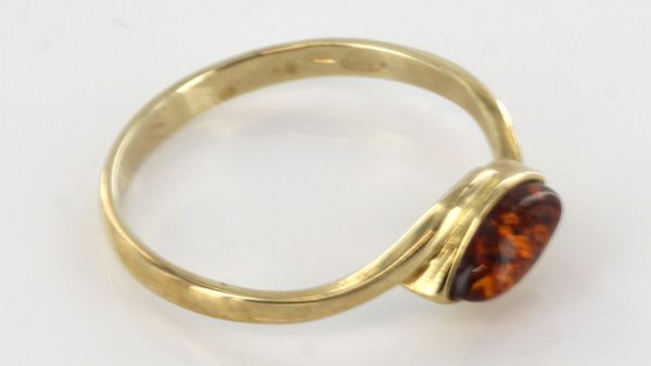 Italian Unique Handmade German Baltic Amber Ring in 9ct solid Gold- GR0129 RRP £185!!!