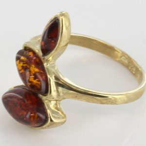 Italian Unique Handmade German Baltic Amber Ring in 9ct solid Gold- GR0132 RRP £250!!!