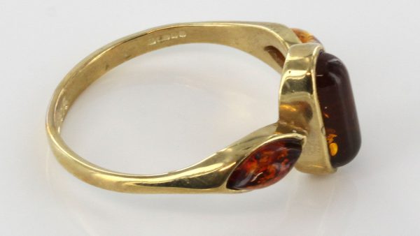 Italian Unique Handmade German Baltic Amber Ring in 9ct solid Gold- GR0151 RRP £195!!!