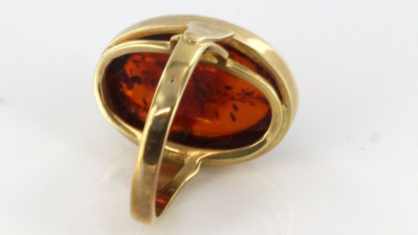 Italian Unique Handmade German Baltic Amber Ring in 9ct solid Gold- GR0191 RRP £345!!!