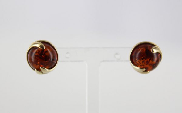 Italian Made Elegant Exquisite German Baltic Amber Studs In 9ct Gold GS0010 RRP£225!!!