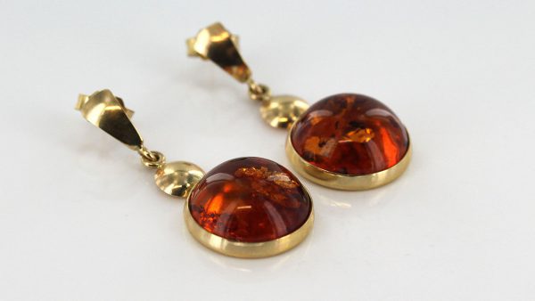 Italian Made Unique German Baltic Amber 9ct Gold Drop Earrings GE0261 RRP£395!!!