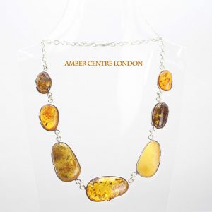 German Baltic Amber Handmade Necklace in 925 Sterling Silver N002 RRP£550!!!