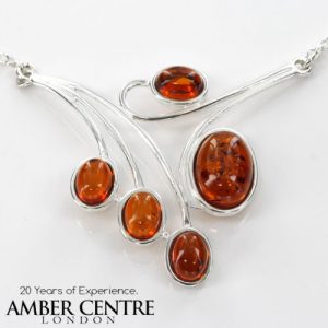 AMBER NECKLACE Modern GERMAN BALTIC Amber IN 925 STERLING SILVER N013 RRP£130!!!