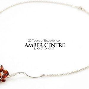 AMBER NECKLACE Handmade GERMAN BALTIC Amber IN 925 SILVER N028 RRP£80!!