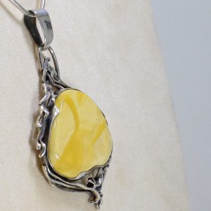 Antique Butterscotch Baltic Amber Pendant in 925 Silver Hand Made PE0033 RRP£475 FreeChain!!!