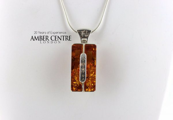 German Baltic Amber Pendant 925 Silver unique Handmade PE0240 RRP£70!!
