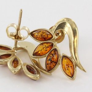 Italian Made Unique German Baltic Amber Studs In 9ct Gold GS0106 RRP£245!!!