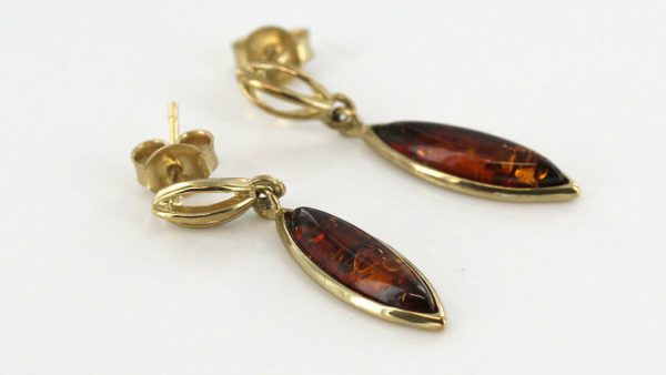 Italian Made Unique German Baltic Amber in 9ct Gold Drop Earring GE0094 RRP£195!!!