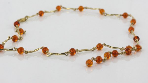Italian Handmade German Baltic Amber Necklace in 9ct solid Gold- GN0013 RRP£850!!!