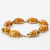 German Antique Handmade Butterscotch Baltic Amber In 9ct solid Gold Bracelet GBR089 RRP£2500!!!